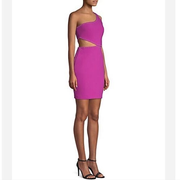 Likely Portia Purple Studded Cut Out Mini Dress Size 10 - Picture 1 of 11